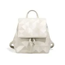 AILUXI Uroczy i modny designerski lekki biznesowy, swobodny mini plecak, szykowna torebka ze skóry PU w kolorze kremowym i torba szkolna, minimalistyczny wzór vintage argyle dayback, przenośna, regulowana torba podróżna z klapką i torba na książki