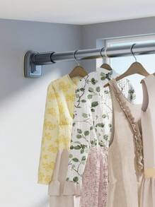 1 Piece, Adjustable Metal Pull Rod, Multi-Purpose Telescopic Rod, No Need To Punch Holes For Installation, Suitable For Shower Curtains, Hangers, Wardrobes, Bedroom Wardrobe Hangers, Multi-Function Balcony Hangers, Home Bathroom Accessories, Home Curtain Rods Home Bathroom Decor Fall Decor Back To School