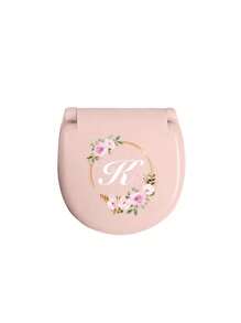 Flower Wreath Letters Sewing Tool Box With Pink Flower Initials, Letters A-Z, Perfect Gift For Beginners Sewing: 1 Portable Mini Sewing Set - Foldable, Diy Sewing Supplies And Accessories, Suitable For Travelers And Emergency Clothing Fixators, Mini Needle Box Portable Small Needle Bag Sewing Tool Combination Set Hotel Supplies(Pink)