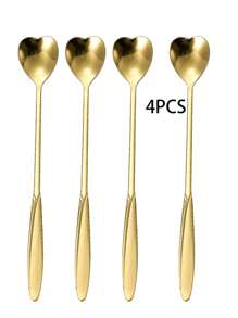 Mirror Polished Dessert Cutlery Set, Dessert Spoon, Ice Cream Spoon, Coffee Spoon For Dessert Table Decoration, Coffee Spoon Set With Tray, Swan Spoon And Fork Tray, Spoon Coffee Counter Organiser, Home Kitchen Holiday Gifts - Multicolor - View 18