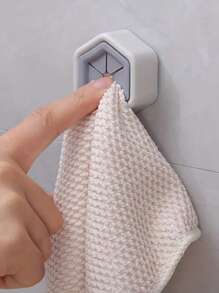 5pcs Hexagon Towel Hooks, Creative Face Towel Storage Clips, No-Drill Dishcloth Holder, Multi-Functional Home & Kitchen Accessories, Practical Hanging Hooks - Multicolor - View 5