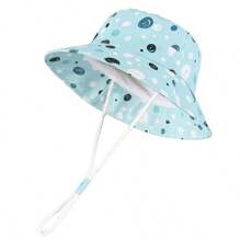 Baby Sun Hat, Toddler Bucket Hat, Wide Brim Children's Beach Hat, Sun Protection Hat, Unisex Kids - Printed Short Brim Bucket Hat - View 18