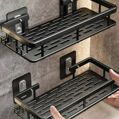 Suporte De Shampoo Organizador Alta qualidade Prateleiras De Banheiro Sem Furo Premium-Space Aluminium ES