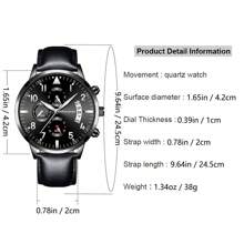 4PCS Watch Set, Pu Leather Strap Watch Plus Cross And Other Accessories, The Best Decoration For Yourself, Also The Best Choice For Gifts