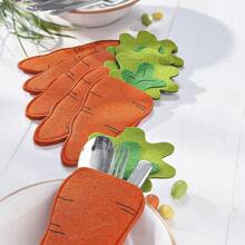 2 stuks schattige bestekzakjes in de vorm van wortelen, wortelgereedschapset voor feesten, decoratie voor feestelijke diners, foto-rekwisieten, paasdecoratie