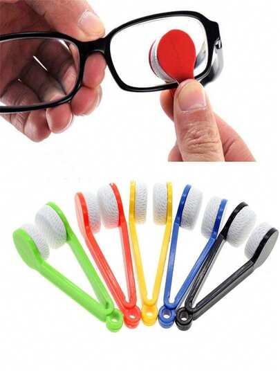 5pcs Set Of Mini Microfiber Glasses Cleaning Brush, Glasses Cleaning Tool, Mini Microfiber Glasses Cleaner, Cleaning Clip. Ultra Fine Fibers, Clean Without Leaving Any Marks, Will Not Harm Your Glasses.