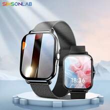 SIMSONLAB 1pc Silicone Strap Steel Smart Watch Band Wireless Talk ,Smart Watch For Women , Men Women Universal Fashion Sports Electronics Smart Watch For Android & IOS