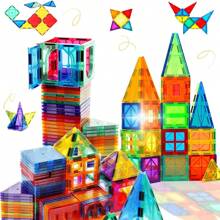 Azulejos magnéticos para niños, 34 piezas, bloques de construcción magnéticos, juguetes educativos de aprendizaje, construcción, STEM para niños y niñas de 3, 4, 5, 6 y 7 años, regalos de cumpleaños y Navidad