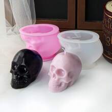 [Favorito del cliente] Moldes para velas de calavera de Halloween - Kit de manualidades de silicona y resina epoxi, formas de esqueleto blanco y rosa para decoraciones festivas - Para Halloween y fiestas - Ideal para artesanos y aficionados al bricolaje - Regalo perfecto para los amantes de Halloween - Multicolor - Ver 6
