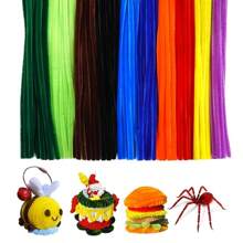 超值装 100 件 DIY 管道清洁器散装(含教程视频)、61 色加密雪尼尔杆、工艺品管道清洁器、管道清洁器工艺品艺术和工艺装饰雪尼尔杆用品、绒球 - 彩色 - 查看 47