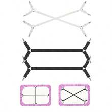 2 PCS Sujetadores de Sábanas, Correas de Fijación, Correas Elásticas Cruzadas Ajustables, Clips Planos para Sábanas para Colchones, Cojines de Sofá - Blanco - Ver 3