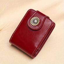 Fashion Mini Cosmetic Bag Portable Cosmetic Case With Mirror Lipstick Pack - màu đen - Xem 3