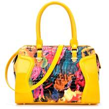 Yellow Purse,Graffiti Tote Bag, Luxury Designer  Handbags For Women, Black Genuine Leather Purses Totes, Cowhide Shoulder Crossbody Bags, Rose, Leopard Print, Black Purse,Laptop Bag For Work, Large Capacity,Adjustable Shoulder Strap,Waterproof,With Zipper, Travel Business Casual, Daily Commutes And Outings, Halloween Christmas Gifts For Women - 塗鴉顏色 - 查看 1