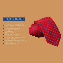 Edi Saraiva Imported Men's Luxury Geometric Tie Polyester - Red - View 3