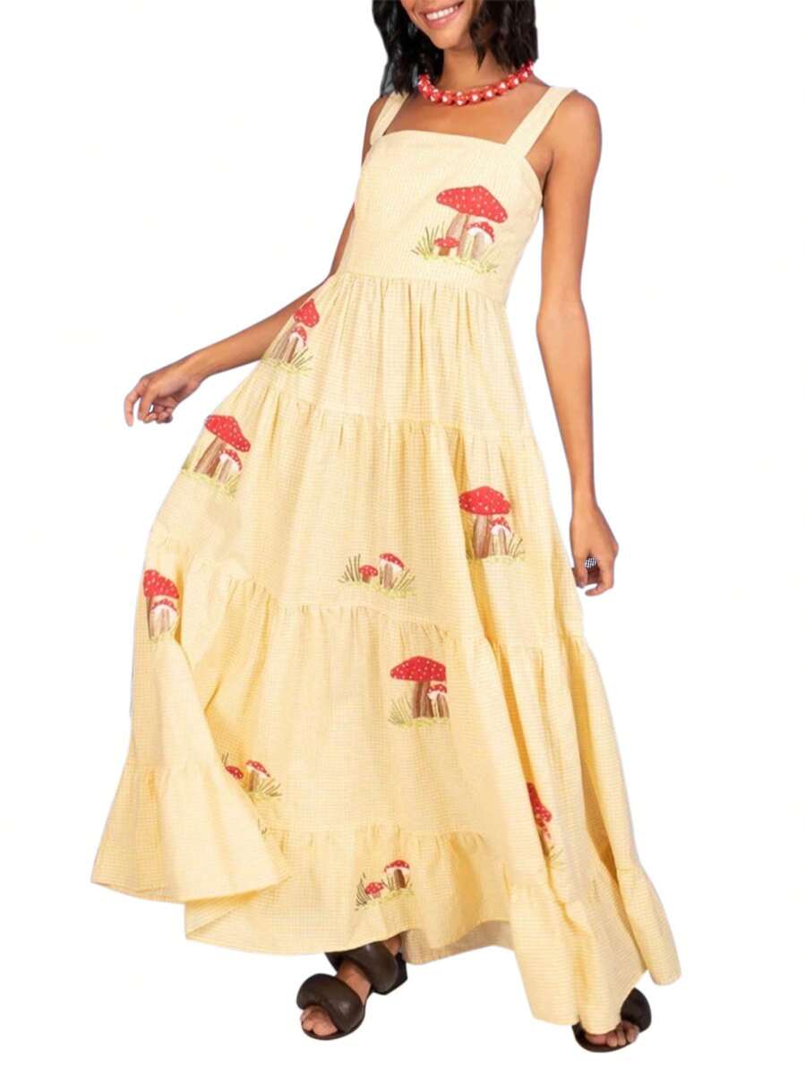 Women Long Dresses - 黃色 - 查看 1