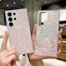 Phone Case Compatible With Samsung Galaxy S25 S24 S23 S22 S21 S20 Ultra Plus FE S25 Edge, Glitter Pearly-Lustre Shell Slices Pattern Phone Cover For A16 A26 A36 A56 A55 A35 A15 S9 S10 Plus S10E Compatible With IPhone 16 15 14 13 12 11 Pro Max Pro Plus Series 16e,International Version, Not The Domestic Version - Pink - View 2