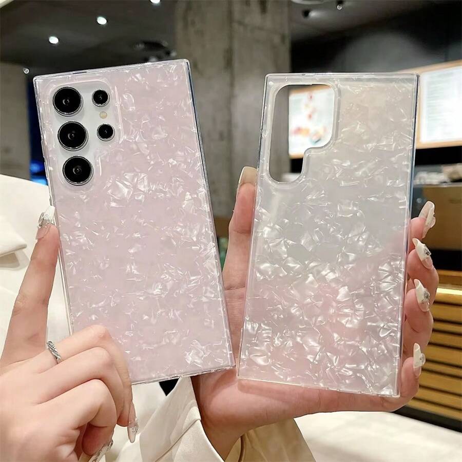 Phone Case Compatible With Samsung Galaxy S25 S24 S23 S22 S21 S20 Ultra Plus FE S25 Edge, Glitter Pearly-Lustre Shell Slices Pattern Phone Cover For A16 A26 A36 A56 A55 A35 A15 S9 S10 Plus S10E Compatible With IPhone 16 15 14 13 12 11 Pro Max Pro Plus Series 16e,International Version, Not The Domestic Version