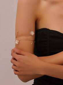 1pc Women's Fashion Floral Armband, Minimalist & Versatile, Suitable As Sister Or Girlfriend Gift - Multicolor - View 2