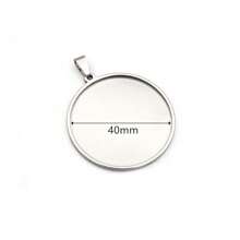 2 bucăți pandantiv din oțel inoxidabil Setare de bază goală pentru cabușoane de 20-40 mm, tavă cu lunetă, accesorii pentru bijuterii DIY