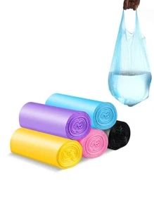 100Pcs, 5 Rolls Per Pack Multicolor Disposable Trash Bags - Portable Thin Plastic Garbage Bags, Suitable For Small Trash Cans In Kitchen, Bathroom, Office And Dorm