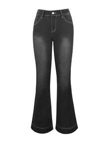 女款 Y2K 街头风低腰休闲牛仔喇叭裤，开学季，秋季