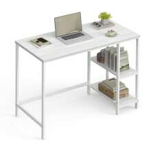 VASAGLE Computer Desk, Office Desk, 100 X 50 X 76 Cm, Modern Style, For Study, Bedroom, Living Room, Maple White - White - View 7