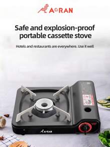 AORAN Portable Stove, Barbecue Grill With Windproof Ring And Carrying Case, With Safety Lock And Piezoelectric Ignition Device, With Overvoltage Protection, Patio Barbecue Grill, Suitable For Outdoor, Kitchen, Family Gathering - Multicolor - View 1