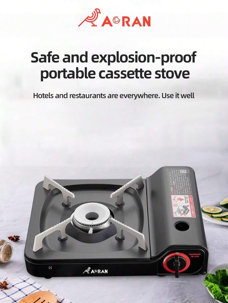 AORAN Portable Stove, Barbecue Grill With Windproof Ring And Carrying Case, With Safety Lock And Piezoelectric Ignition Device, With Overvoltage Protection, Patio Barbecue Grill, Suitable For Outdoor, Kitchen, Family Gathering - Multicolor - View 1