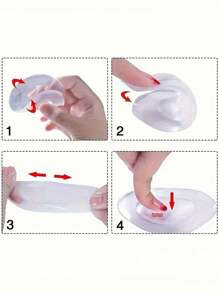 1 Pair Unisex Transparent Silicone Heel & Forefoot Cushion Pad For Comfy & Fashionable Shoe Insert