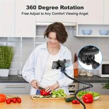 360 Grad flexibler Gooseneck Handyhalter, universeller Langarm-Klemmhalter für Geräte von 3,5 bis 6,7 Zoll, kompatibel mit iPhone 13 Pro, XS Max, XR, X, 8, 7, 6, 6s Plus