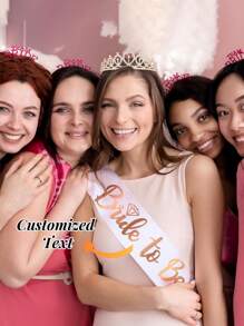 1pc/6pcs Customized Romantic Ribbon Belts; DIY Dress Up For Weddings, Parties, Birthdays, And Graduation Ceremonies; Customized Decorations; Gift Ribbon; Customized Gold Handwritten Fonts; Available In Multiple Colors; Customized Accessories For Brides And Bridesmaids.