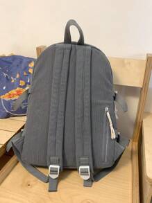 Jednoczęściowy plecak dla chłopców i dziewcząt z tkaniny sztruksowej, modny, swobodny, college'owy, świeży i prosty, plecak studencki, zapięcie na zamek błyskawiczny, odpowiedni do codziennego użytku o każdej porze roku