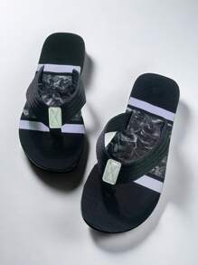 Men's Flip Flops, Fashionable Color Blocked Slippers, Summer Thick Sole Non-Slip Soft Bottom Personalized Men's Sandals, Casual Shoes For Men, Men's Flip-Flops For Outdoor, Fashion, Beach Wear