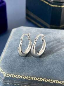 Newsoul 一对独特的豆形耳环，925纯银简约别致的月亮耳环，精致珠宝礼物，适合女孩日常佩戴和约会，姐妹情谊之选。