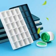 1pc 24/36/48 Compartment Soft Cover Paint Palette Box With Spray Bottle, Portable Watercolor/Gouache Palette With Moisturizing Sealed Lid