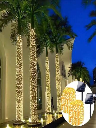 1pc Solar Light String, 8 Lighting Modes, 7/12m Solar Fairy Light String, Outdoor Tree Decoration Light String, Suitable For Garden, Balcony, Wedding, Holiday Gifts, Bedroom, Hotel, Party, Restaurant Decoration