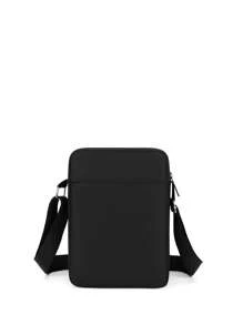 1pc Fashion Boys' Crossbody Bag, Solid Color Casual Square Shoulder Bag, Phone Wallet Key Coin Purse Organizer Pouch With Zipper Design, Suitable For Shopping, Gathering, Festival, Celebration, Entertainment, Vacation, Perfect Gift For Boys, Teenagers, Students, And Expressing Gratitude - Middle Seam Small Square Bag - View 4