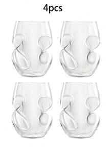 1个/4个 550毫升/19.35盎司 咖啡杯、鸡尾酒杯、扭纹玻璃杯、创意玻璃杯、拇指形玻璃杯、饮用玻璃杯 - 彩色 - 查看 14