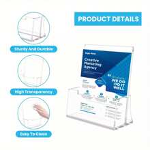 Youyijia 2 Pack A5 Clear Perspex Leaflet Holders Brochure Stand Top Portrait Menu Flyer - White - View 4