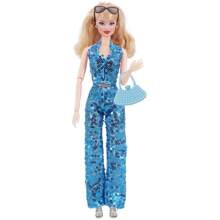 Juego de accesorios de ropa y joyería (no incluye la muñeca) para vestir a una muñeca de moda de 30 cm/11,5 pulgadas, un regalo para niños con vestidos apretados y sexys - Azul - Ver 5