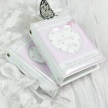 1Pc K-Pop Card Holder, Heart-Shaped Pink Rose Bow Card Large Capacity 3-3.5In Photo Card Storage Book Mini Album, Acid Free And Pvc Free Photo Binder, Photo Album