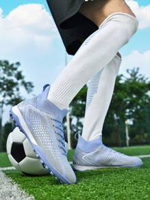 أحذية كرة القدم كوان كوان للرجال والنساء ، أحذية كرة القدم TF مزودة بأظافر للطلاب والبالغين ، مناسبة للأرض الاصطناعية والعشب الطبيعي ، أظافر طويلة AG ، مانعة للانزلاق ، أحذية كرة القدم المهنية جلدية عالية الأعلى للشباب في كأس العالم ، توريد مباشر من المصنع - الأرجواني - مشاهدة 5