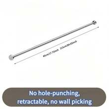 VANLONPRO 1 pieza Barra de cortina extensible de acero inoxidable sin taladrar de 45-250 cm/17.72-98.43 pulgadas, apta para baño, ventana, autocaravana, sala de estar, dormitorio, cortinas, armario, etc. Decoración de baño de verano, accesorios de baño, de vuelta al colegio