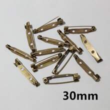 20个15-40毫米金属胸针夹底座别针安全别针胸针底座空白底座，适用于DIY珠宝制作材料 - brooch pins accessories - 查看 11