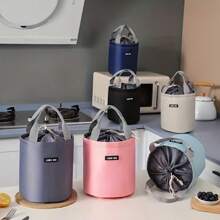 1pc Twill Cylinder Bento Bag - Ice Pack Multifunctional Outdoor Picnic Bag, Waterproof Bag Lunch Box Bag - Insulated, Hand Wash - For Students & Adults - Suitable For School, Work & Picnics - Great Gift For Back To School