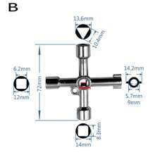 1pc Random Size Cross Shaped Multi-Function Triangle Wrench, Fits Electrical Cabinet, Elevator Door, Water Meter Valve Rectangular & Round Openings, Tools For Men
