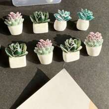 1pc 5pcs8pcs New Creative Plant Potted Cute Resin Succulent Cactus Pushpin/Fridge Magnet Photo Wall Office DIY Potted Pushpin Wall Nail Thumbtack Thumbtack Pushpin Wall Nail Decorative Photo Magnet Refrigerator Magnet Office Whiteboard Accessories Magnet Locker Magnet Photo Frame Style And Color Random Gifts Birthday Graduation