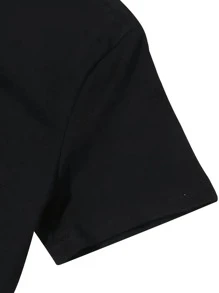 Resist Fascism Moon Phases Floral Design T-Shirt - 黑色 - 查看 4