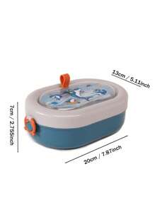 Nouveau modèle 2025 Boîte à lunch, bouteille d'eau, boîte bento, gobelet avec paille, boîte à lunch portable et bouteille d'eau, motif dinosaure et requin, pour l'extérieur, le camping - Ensemble bouteille d'eau et boîte à lunch - Voir 3