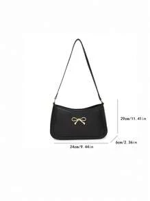 1 Stück modische, personalisierte Unterarmtasche im koreanischen Stil, personalisierte Schultertextur, stilvolle Pendlertasche in Halbmondform, Unterarmtasche mit Schleife, Schultertextur, exquisite Pendlerbaguette-Tasche, mit Schleifen-Dekoration, glatter Reißverschluss, modische und vielseitige quadratische Taschenform, Schultertasche, geeignet für Mädchen zum Einkaufen, für den täglichen Gebrauch, eine gute Wahl als Geschenk für Freunde - Schmetterlings-Achseltasche - Übersicht 10